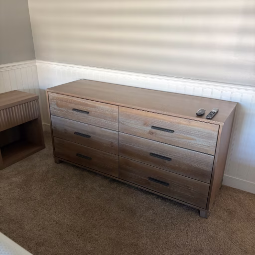 6-drawer wooden dresser assembled in Orange County — professional furniture assembly service